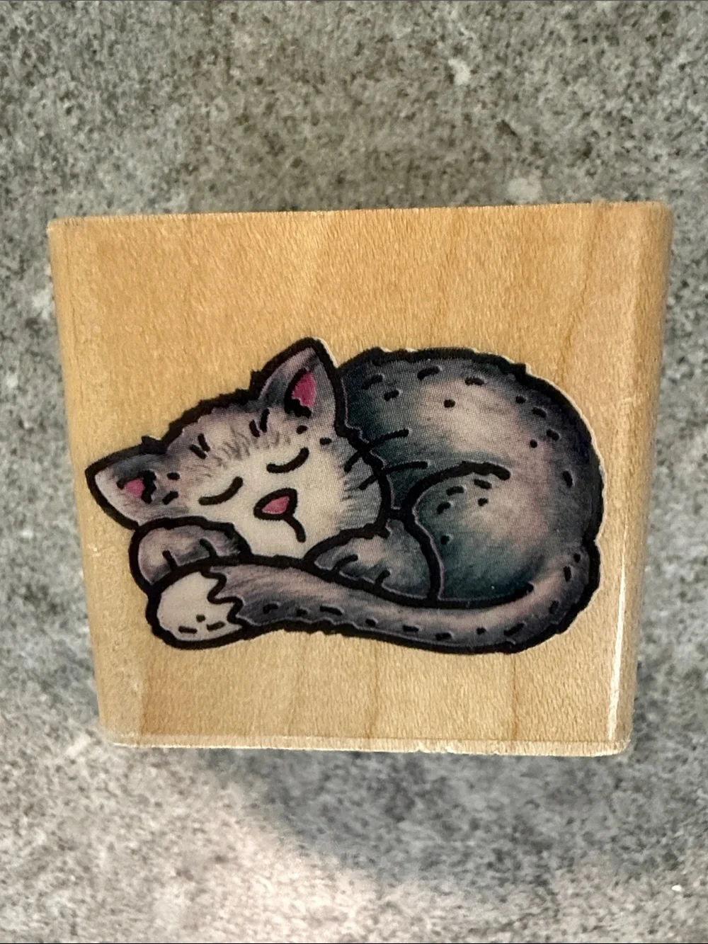 Cats and Bears Wooden Rubber Stamp 8 Stamp Set -All Night Media, Rubber Stampede